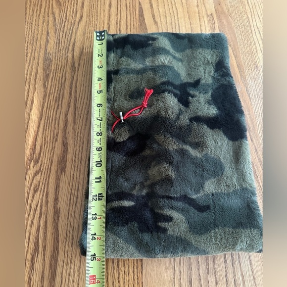 Alembika Faux Fur Camo Camisole Tube Top Gorpcore Green Drawstring Closure - Picture 7 of 8